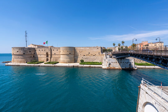 The Aragonian Castle view in Taranto City of Italy
