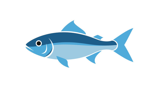Blue fish swimming alone in water.