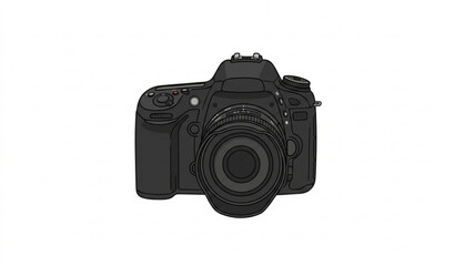 Fototapeta premium Digital SLR camera vector illustration professional DSLR with lens design