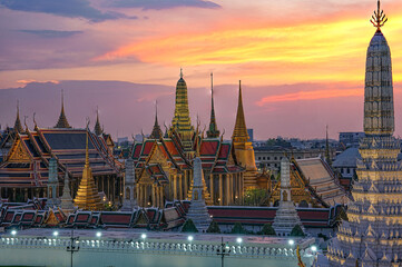 Obraz premium Wat Phra Kaew is a temple without resident monks, located in Bangkok, Thailand. Photographed on February 22, 2026.