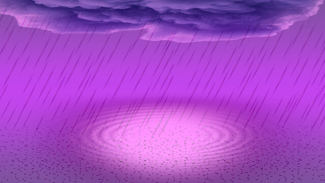 Raindrops creating water ripples. Purple Gradient abstract Liquid Texture, Rain or water droplets background. Rainy season background for banner, wallpaper, poster, card, flyer, calander, cover page.