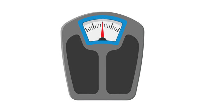 A simple graphic of a weight scale with a needle pointing to a reading.