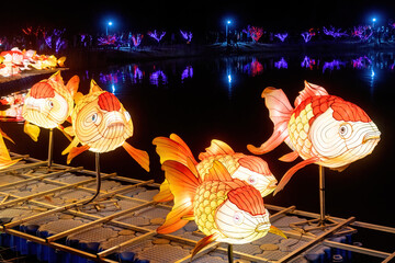 Goldfish shaped lanterns for the Beijing Yuanmingyuan New Year Lantern Festival © zhang yongxin