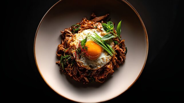 Dark soy Malaysian Kuay Teow Lo with Duck Egg
