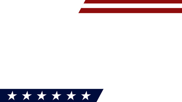 Bold American flag&ndash;inspired banner with red stripes and a blue star field framing a black copy space, ideal for patriotic posters, election graphics, Fourth of July promotions, header artwork and etc
