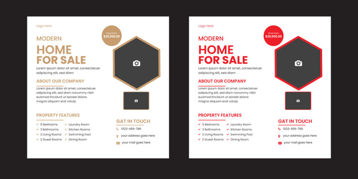 Modern Real state Home rent social media post Sale or carousel design template Modern Real state Home rent social media post Sale or carousel design template 