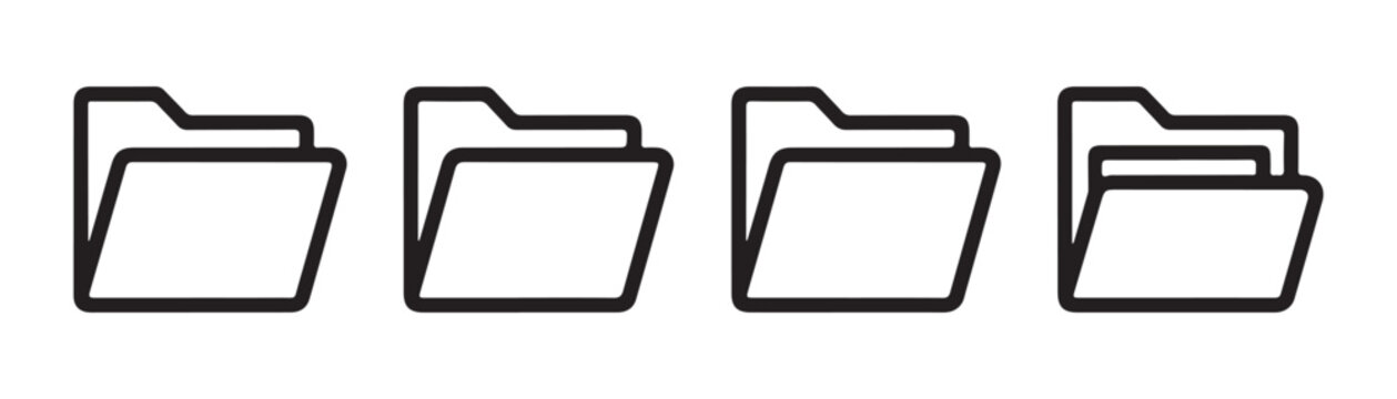 Opened folder vector icon for graphic design, logo, website, social media, mobile app and UI.