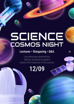 Science Cosmos Night Event Poster