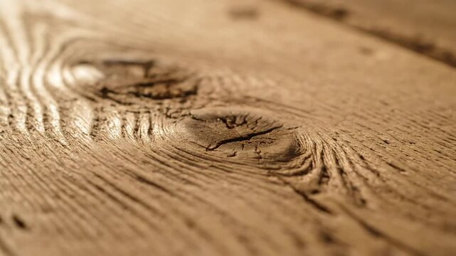 Close-up of weathered wooden surface featuring a prominent wood knot, showcasing natural textures and grain details