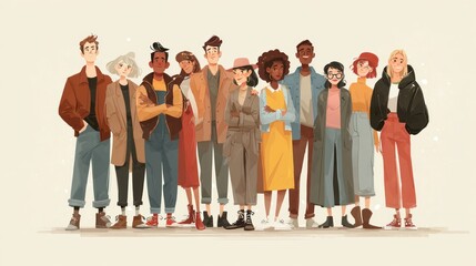 Obraz premium Diverse group of people standing together