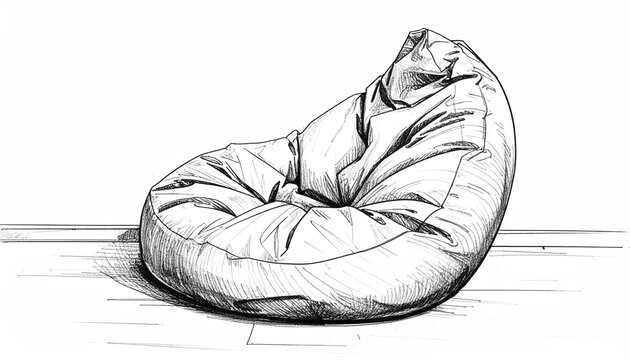 Beanbag chair sketch illustration