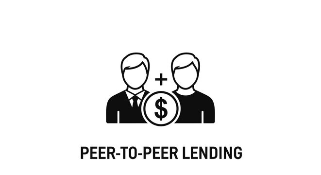 Peer to peer lending concept icon.
