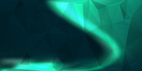 Fototapeta premium Abstract green triangular background abstraction