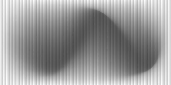 Transparent corrugated plastic ribbed glass background with abstract line patterns. 3D gradient light effects for retail windows or architectural panels. Vintage chrome reflections or polycarbonate.