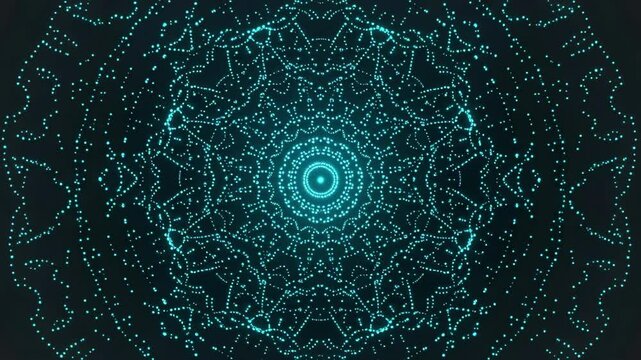 Quantum Pattern of Glowing Blue Dots in Circular Symmetry