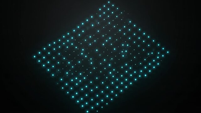 Quantum Particles Glowing Blue on Dark Background