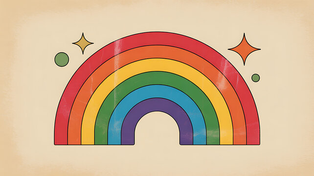 Retro rainbow element.