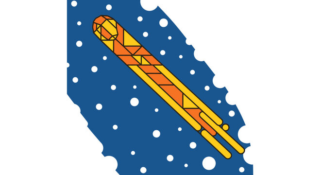 California snowy ski resort map illustration