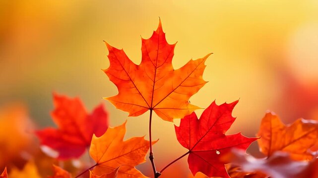 Vibrant autumn maple leaves