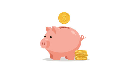 Pink Pig Saving Money Coins. © Wuri