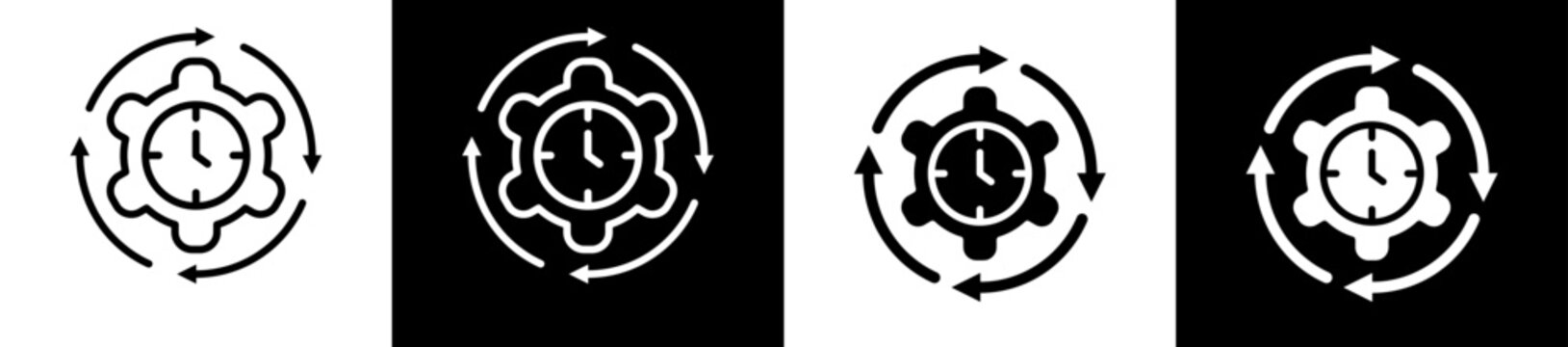 Efficiency Icon Multiple Style Vector Collection   