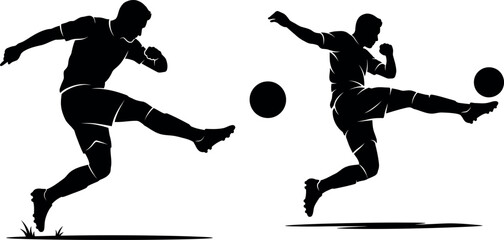 Silhouette of soccer players kicking ball © Arafat Sajid