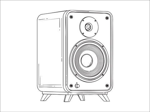 Vintage loudspeaker on feets