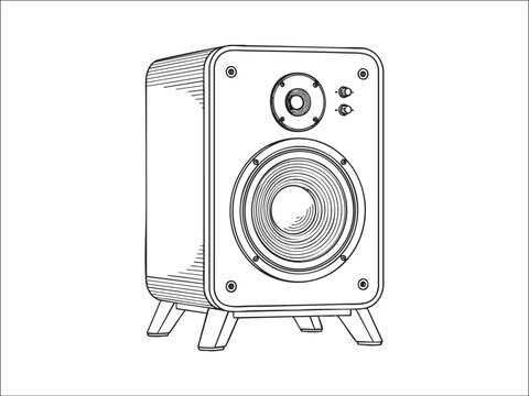 Vintage loudspeaker on feets
