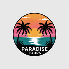 Obraz premium Professional vector logo design for a tropical island travel agency paradise tours