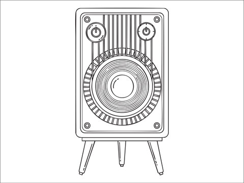 Vintage loudspeaker on feets