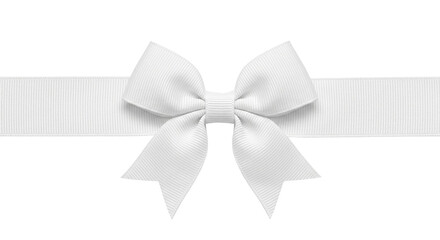 Classic white grosgrain bow on horizontal ribbon strip © shuphanida