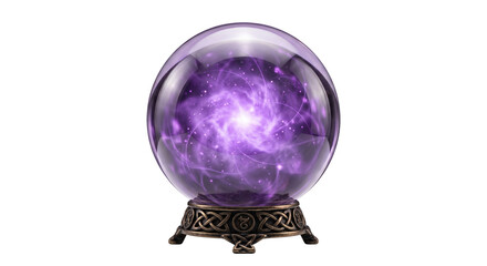 Magic purple crystal ball on ornate celtic stand © shuphanida