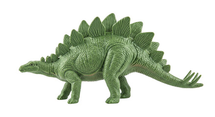 Green plastic stegosaurus dinosaur toy figurine © shuphanida