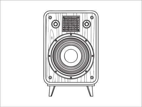 Vintage loudspeaker on feets