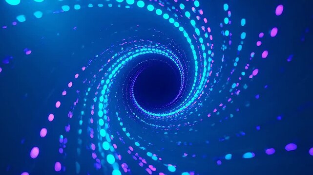 spiral of blue and purple light points