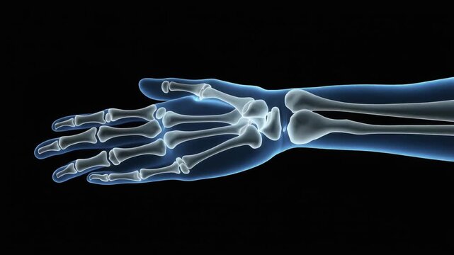 Illustrative Human Hand and Wrist Skeletal Structure Representation for Medical and Anatomical Study
