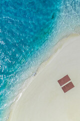 Obraz premium Maldives. Paradise tropical beach. Travel, tourism and relaxation in the luxury resort. The best place for a romantic holiday and wellness