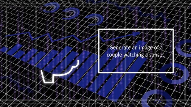 Head showing prompt text starting AI, brain filling thumb centering making couple sunset