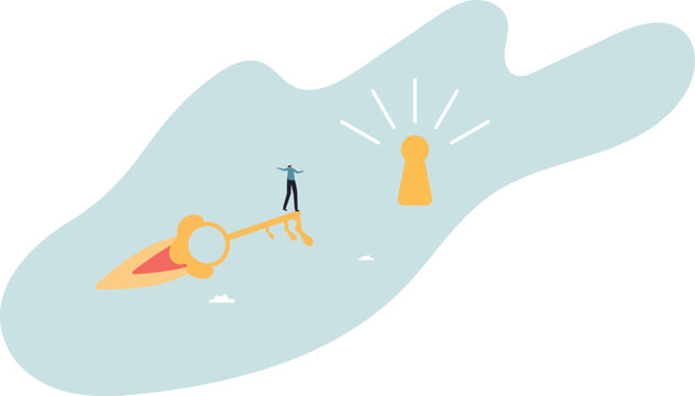 Discover key success, unlock secret creativity to achieve business target, leadership or motivation to find opportunity . human life and situation.