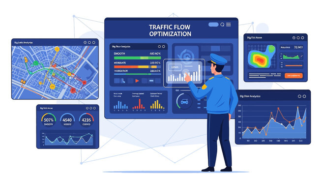 Traffic Flow Optimization System with Police Officer Analyzing Data