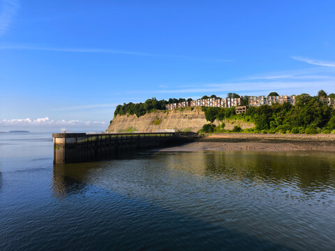 The calm sea at the seaside walkway destination penarth pier seaside landscape