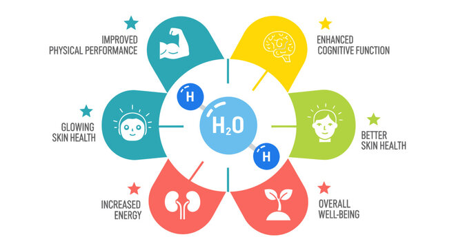 H2O molecule and its benefits for physical performance, cognitive function, skin and overall well-being