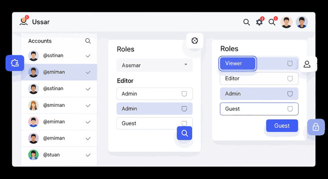 User Interface Design - Account Management and Role Permissions