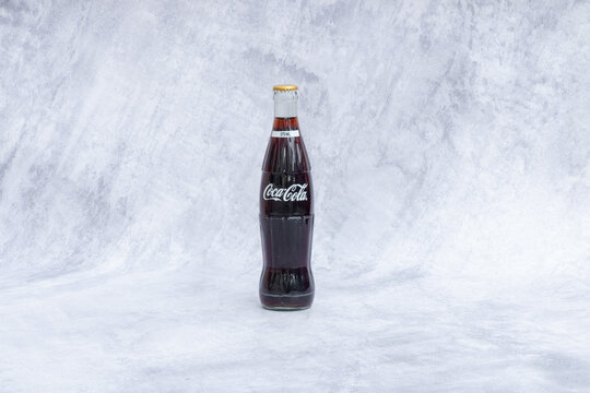Bangkok-Thailand,March 17,2021:Popular Soft Drink Coke - Fanta - Sprite in a bottle showing shelves in the mini mart, Coca-Cola or Coke.Is an carbonated beverage produced by the Coca-Cola Company.
