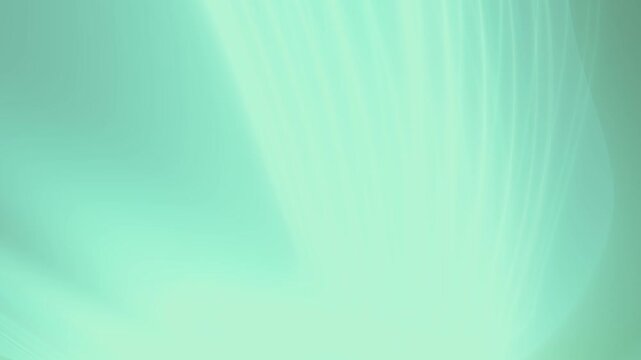 Elegant abstract motion background with soft mint cyan gradient waves and smooth flowing light curves. Modern minimal backdrop ideal for presentations and digital visuals.