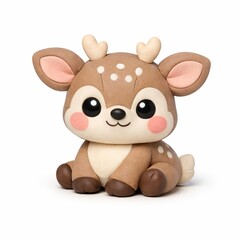 Fototapeta premium Cute clay deer figurine with spots
