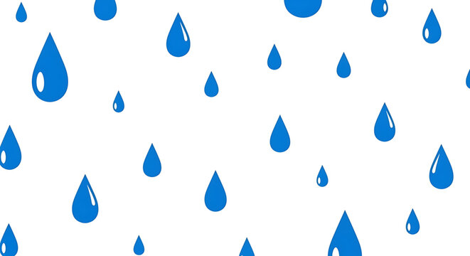 Blue water droplets seamless pattern