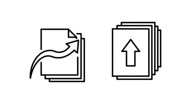 Subscription plan upgrade minimalist linear icon set with subscription business document improvement increase performance optimization management software marketing minimalist monochrome