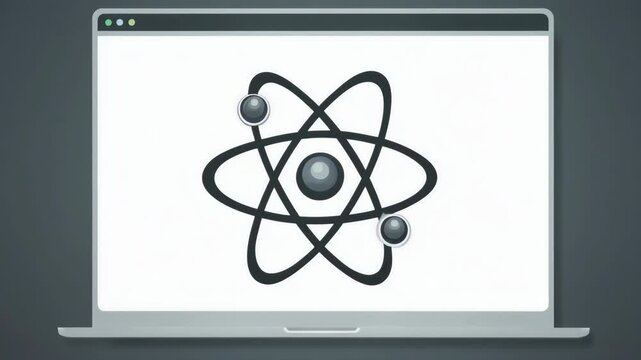 atom icon animation, clean background
