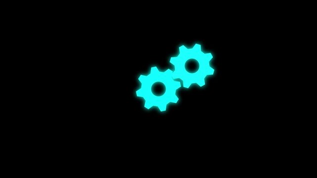 cogwheel gear spinning around animation video. cog wheel icon turning animated background teamwork concept